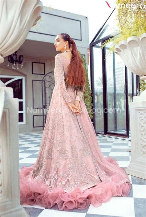 Bridal Lehenga With Pink Maxi Dress Pakistani Online 2021 Nameera By