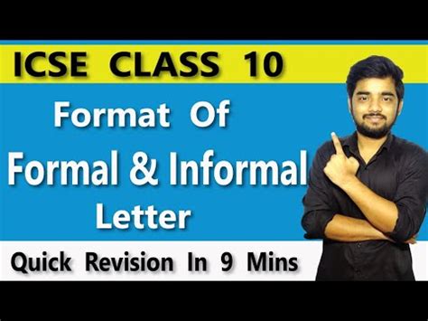Icse Class 10 Formal And Informal Letter Format Discussion With