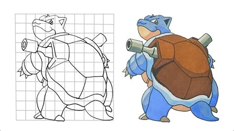 How To Draw Blastoise Step By Step Pokemon Suitable For Beginners