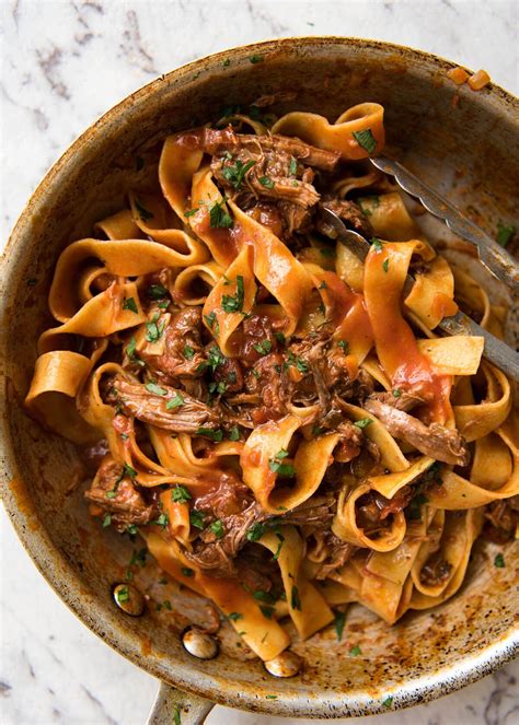 We eat a decent amount of pasta in our house….my husband is italian, and his mom served pasta in some form almost every night of the week, so while we don't eat. Slow Cooked Shredded Beef Ragu Pasta | Recipe | Healthy ...