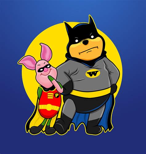 Batman Parody Winnie The Pooh Digital Art
