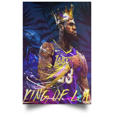 Lebron James Los Angeles Lakers King Of La Poster Nba Basketball 16x24
