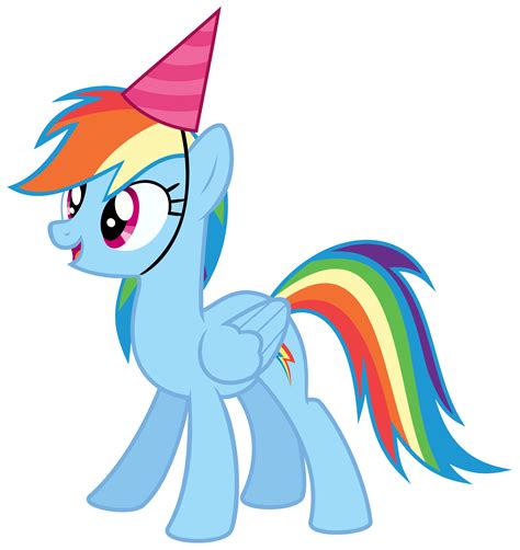Rainbow Dash With A Party Hat Vector By Missbeigepony On Deviantart