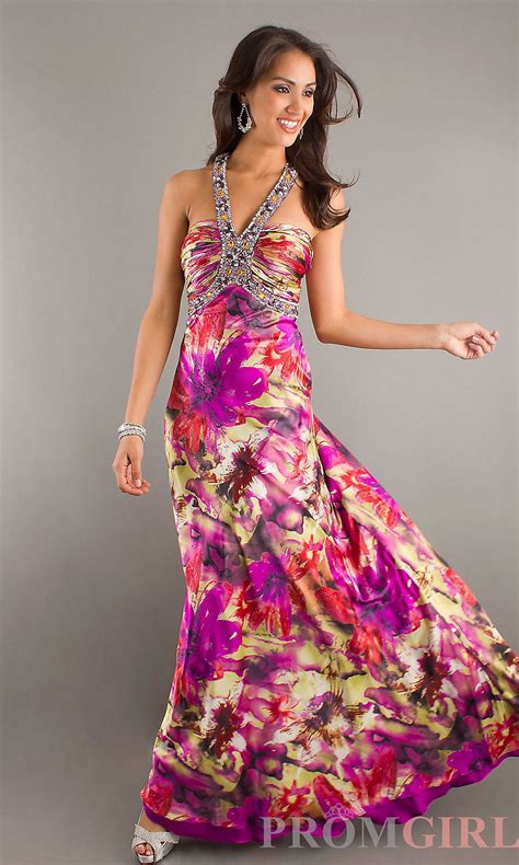 Prom Dresses Celebrity Dresses Sexy Evening Gowns At Promgirl Long Print V Neck Dress