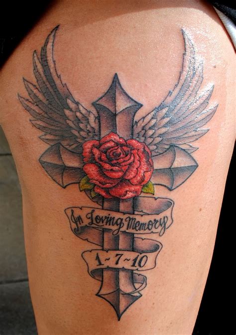 Loving Memory Angel Wings Tattoo On Arm For Girls Tattoo Ideas