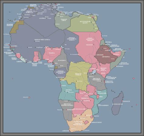 Africa Map Colonial 20th Century Maps World Map The Past Diagram