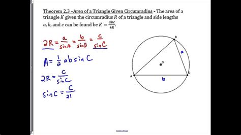 Find the area of this triangle: Area of a Triangle and Radius of its Circumscribed Circle ...