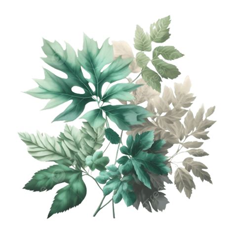 Plant Green Leaves Watercolor Illustration Plant Green Leaf Green