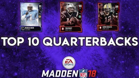 Top 10 Qbs In Mut 18 Madden 18 Ultimate Team Youtube