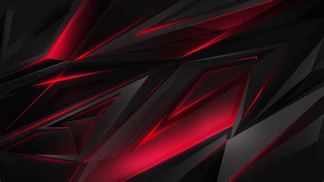 Black Red Abstract Polygon 3d 4k 45 Wallpaper Pc Desktop
