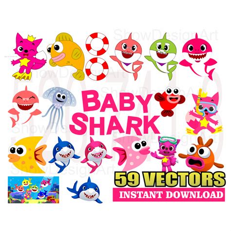 59 Baby Shark Vectors In Cdr Png E Svg