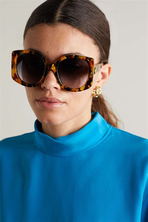 gucci eyewear gg oversized square frame tortoiseshell acetate sunglasses net a porter