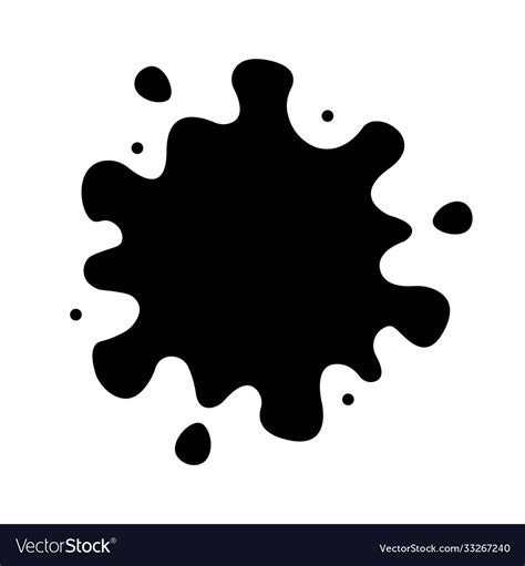 Ink Splat Icon Paint Splash Monochrome Flat Vector Image