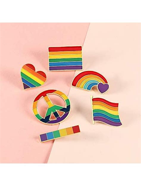 Buy Tinsow Pride Gay Rainbow Flag Lapel Pins Enamel Lgbt Lapel Pins Rainbow Brooch Decoration