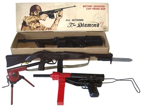 Toy Machine Guns 4 T Diamond 7 Battery Operated Cap Gun Made By Tada