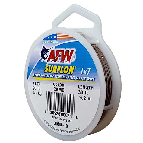 American Fishing Wire Surflon Camo Brown Leader Wire 41kg90lb Showspace