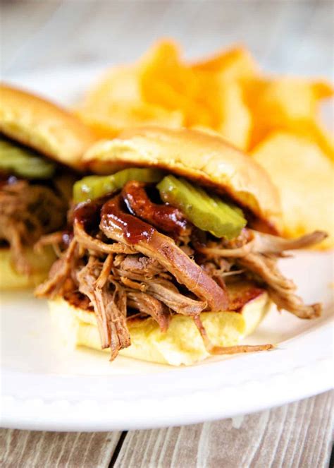 I have always made my slow cooker pulled beef or sliced beef with pot roast but actually the brisket is equally tasty if cooked properly. 3-Ingredient Pulled Pork Tenderloin {Slow Cooker} - Plain ...