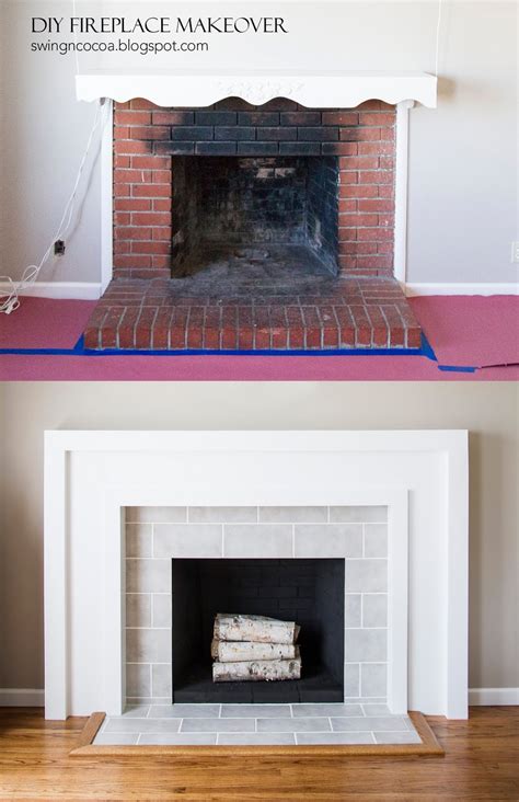 Replace Brick Fireplace With Tile Fireplace Guide By Linda
