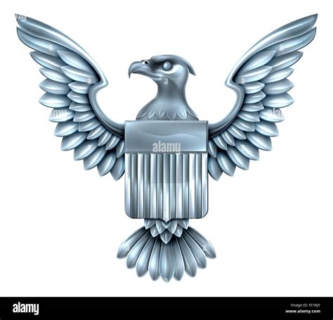 Silver Steel Metal American Eagle Design With Bald Eagle Of The United