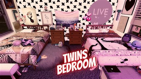 Twins Bedroom Aesthetic Cc Folder The Sims 4 Speed Build Youtube