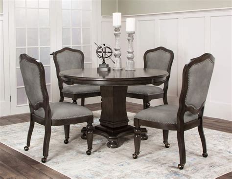 Sunset Trading Farantalbot 5pc Gamingdining Room Set In Gray By