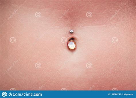 Nice Female Models Navel Belly Piercing Fitness Stock Image Image Of