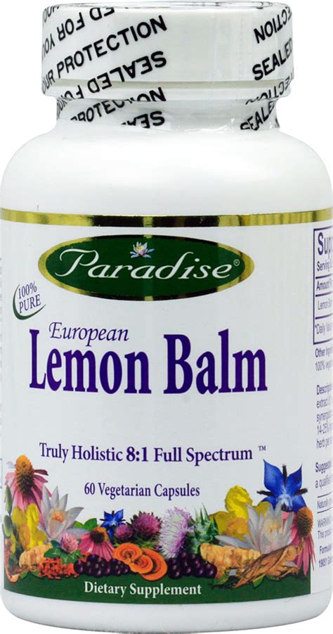Paradise Herbs European Lemon Balm 60 Vegetarian Capsules Vitacost