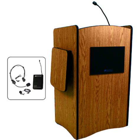 Multipurpose multimedia lectern designed for presentation technology. AmpliVox Sound Systems Multimedia Computer Lectern SW3230 ...