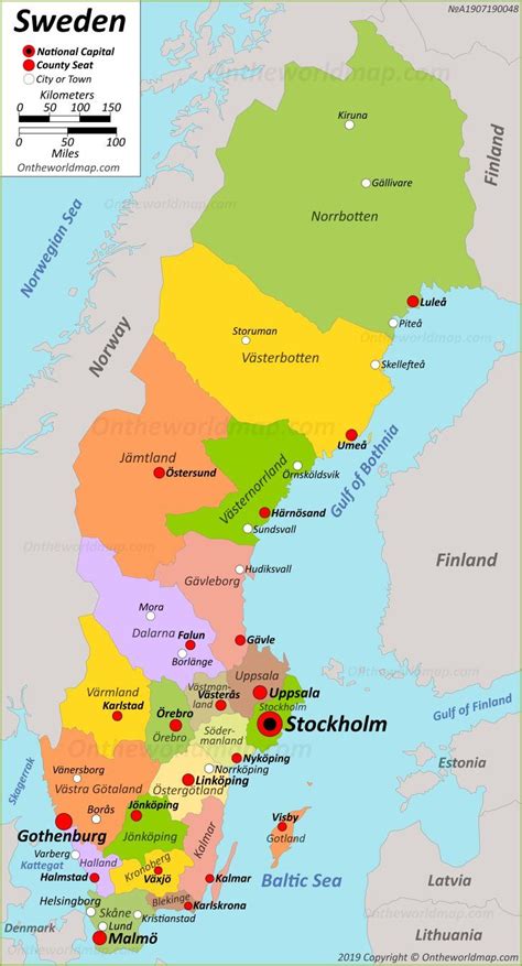 Political Map of Sweden - Nations Online Project