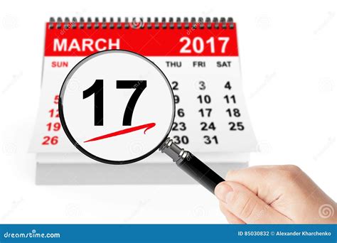 Concepto Del Día Del St Patrick 17 De Marzo De 2017 Calendario Con La