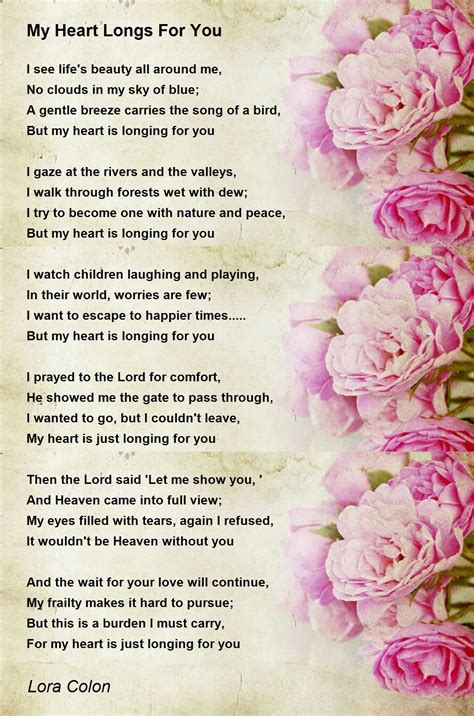 my heart longs for you by lora colon my heart longs for you poem