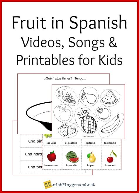 Fruit In Spanish Learning Activities For Kids Spanish Playground