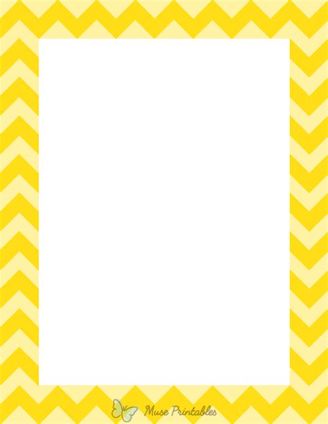 Printable Yellow Chevron Page Border
