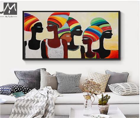 Large African Woman Painting Canvas Acrylic Mothers Day