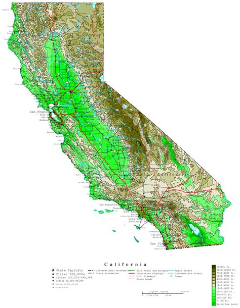 California Contour Map