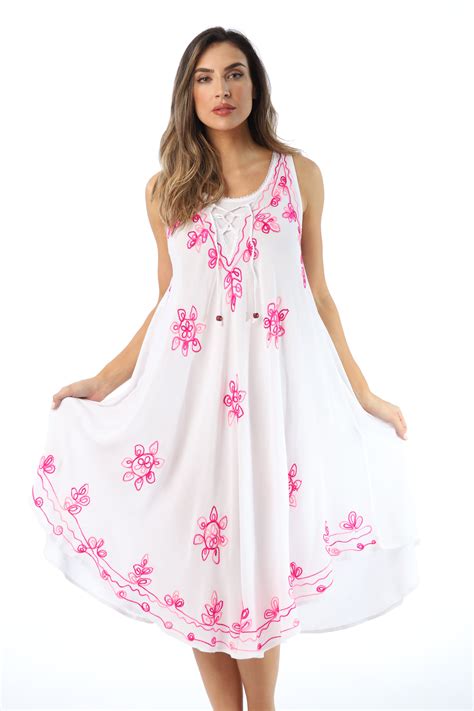21808 Pur 2x Riviera Sun Dress Dresses For Women White Pink 1x