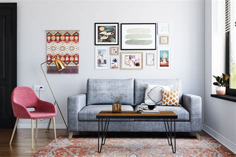 Contemporary Living Room Design With Vibrant Interiors Livspace
