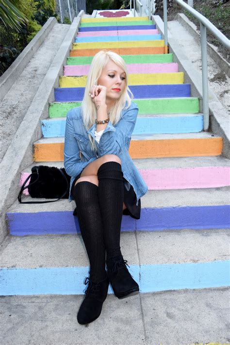 How To Wear Over The Knee Socks German Blondy