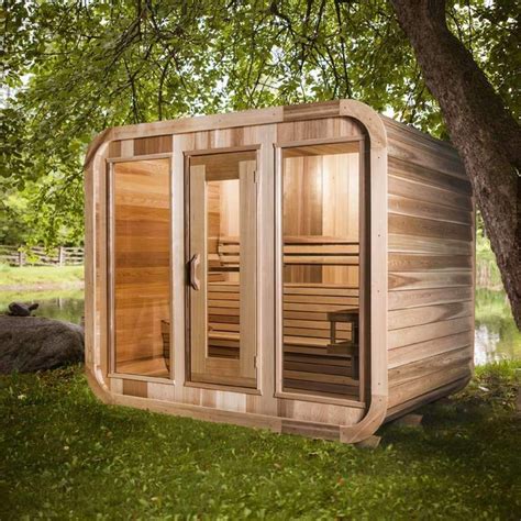 Dundalk Outdoor Luna Sauna Red Cedar Heater Included Divine Saunas Outdoor Sauna Sauna