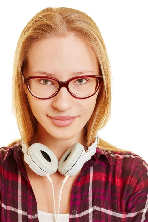Blond Girl In Glasses Stock Photo Image Of Eyebrows 21289914
