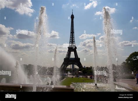 Eiffel Tower Or La Tour Eiffel Champ De Mars Paris France Through