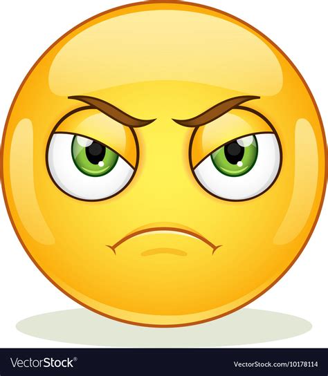 Angry Emoticon On White Background Royalty Free Vector Image