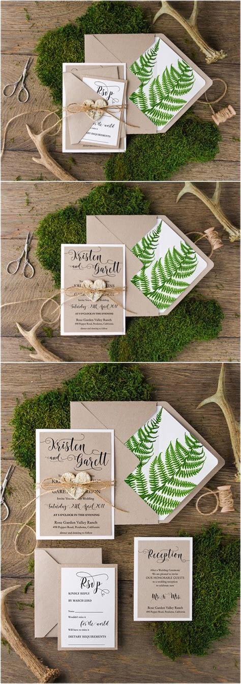 Top 12 Rustic Wedding Guest Books And Botanical Wedding Invitations 4