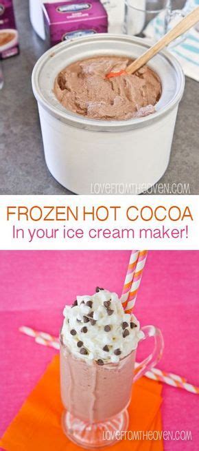 If it's too hard, you'll have to add too much milk to thin it out, and that will throw off the ice your freezer probably keeps ice cream at about zero degrees fahrenheit, so let it sit out at room temperature for a few minutes to soften up. Did you know that you can make Frozen Hot Chocolate in your ice cream maker? SO eas… | Frozen ...