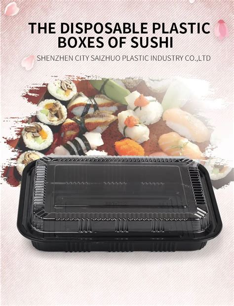 Black Plastic Containers Disposable Sushsi Box 1 Compartment Buy
