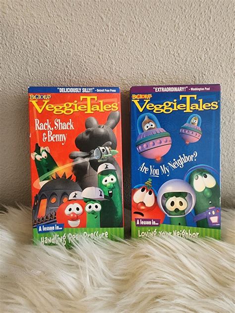 Set Of 2 Veggie Tales Vhs Are You My Neighbor And Rack Shack And Benny Vhs Ebay