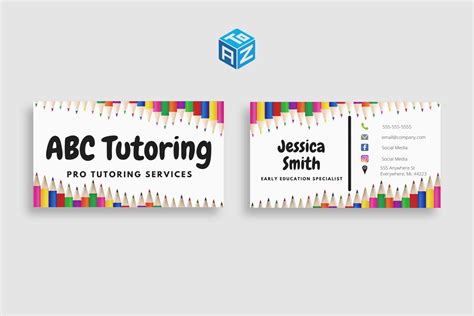 Tutor Business Card Template Etsy