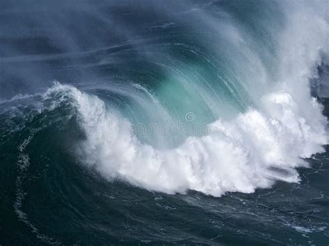 Wild Wave In Nazare At The Atlantic Ocean Coast Of Centro Portugal