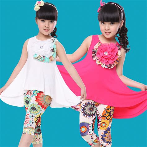 New 2016 Summer Cotton Casual Modal Fabric Pastoral Flower Girl Dress