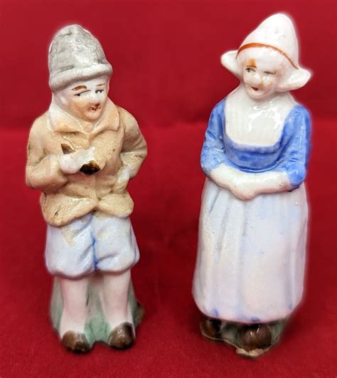 Pair Of Porcelain Miniature Figurines Male And Female Etsy